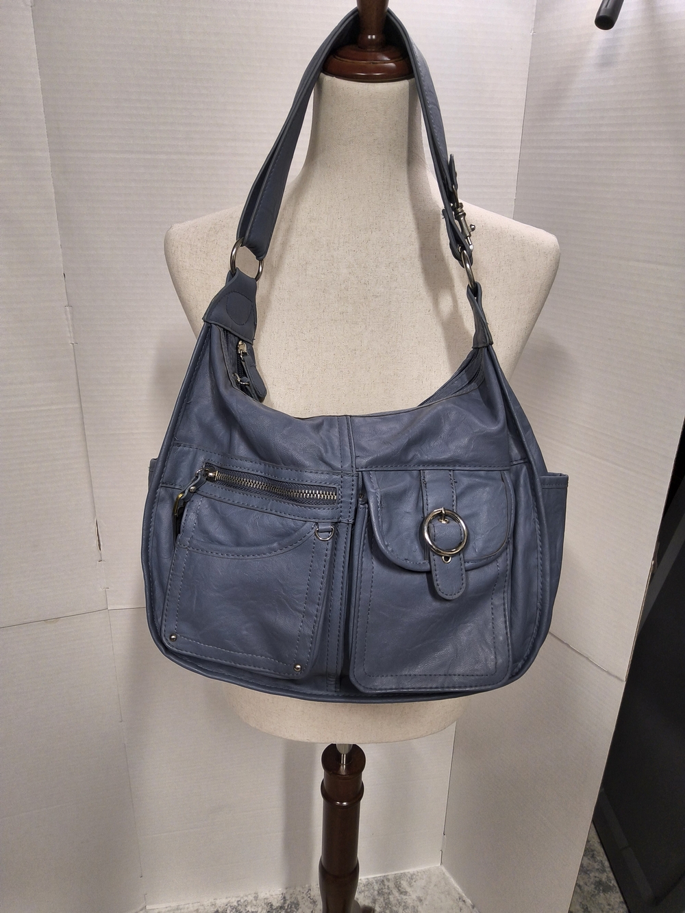 Preloved Rosetti Blue Shoulder Bag with Front Pockets